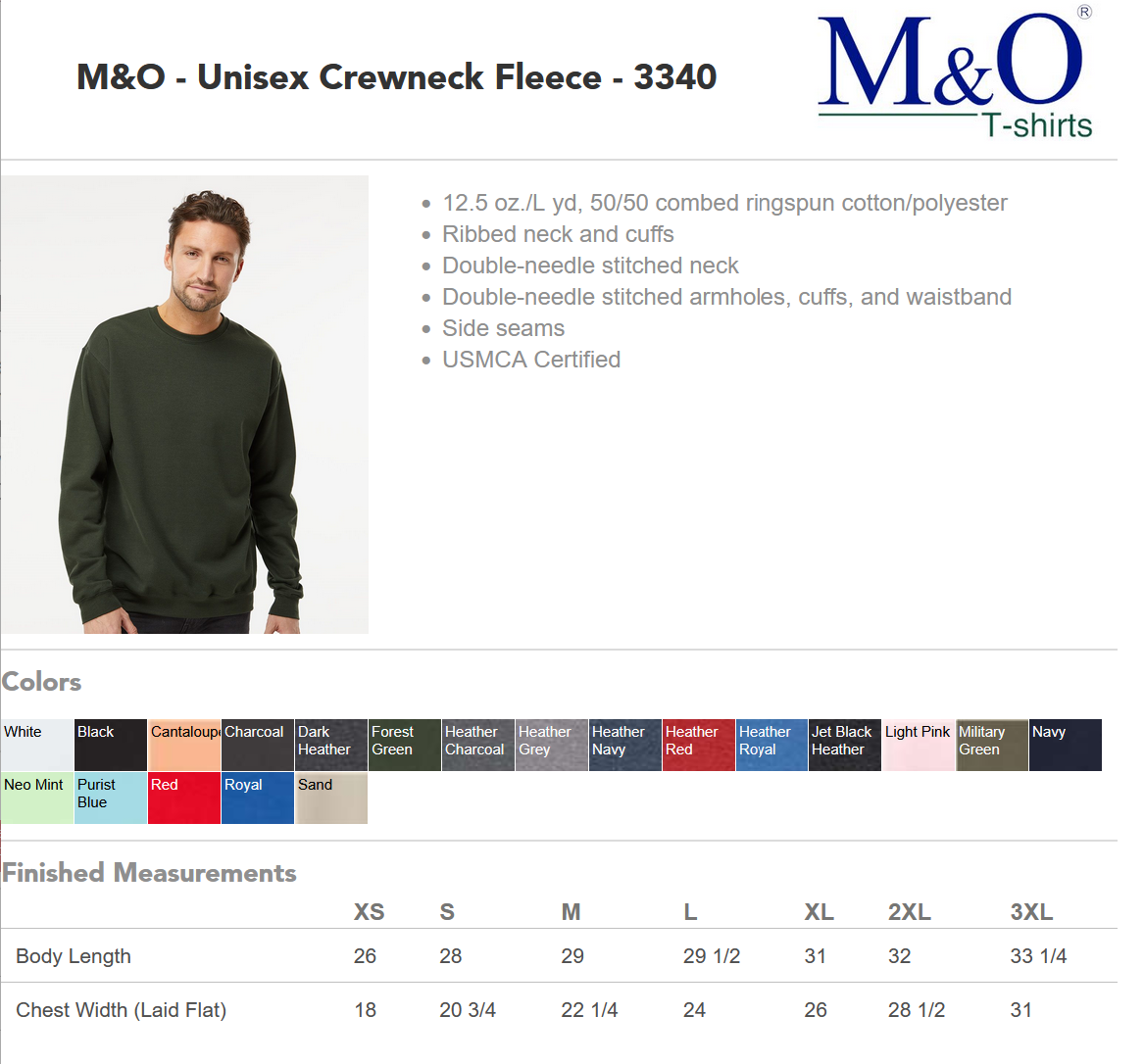 Unisex Crewneck Fleece w/ Crossed Lances Crest