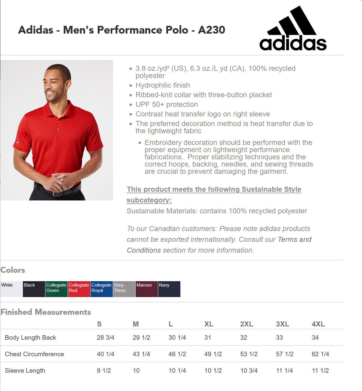 Adidas Men's Performance Polo w/ Crossed Lances Crest