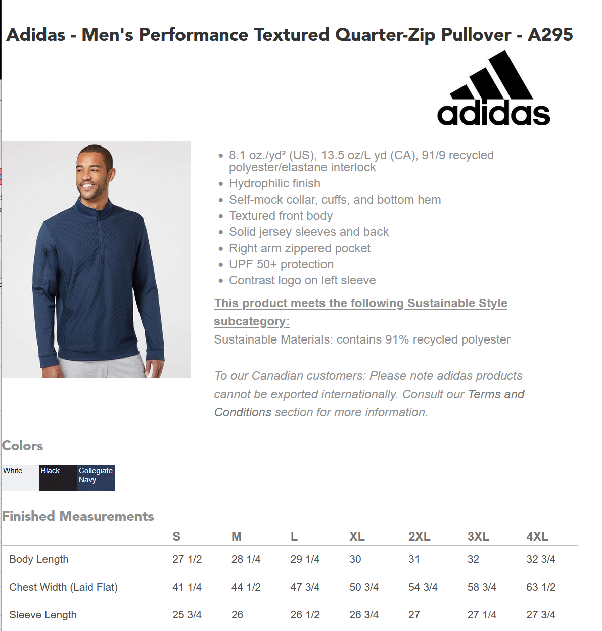 Men's Performance Textured Quarter-Zip Pullover w/ Crossed Lances Crest