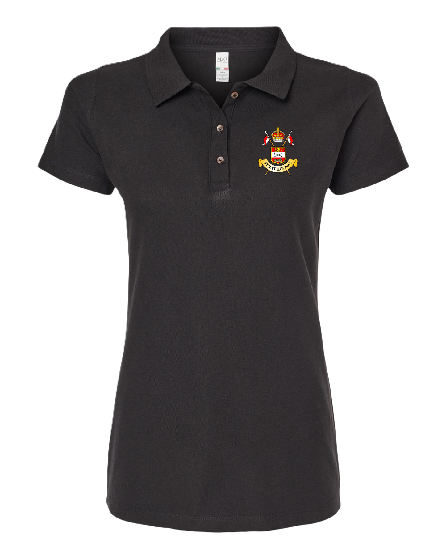 Women's Ringspun Pique Polo w/ Crossed Lances Crest (Chapter Options)