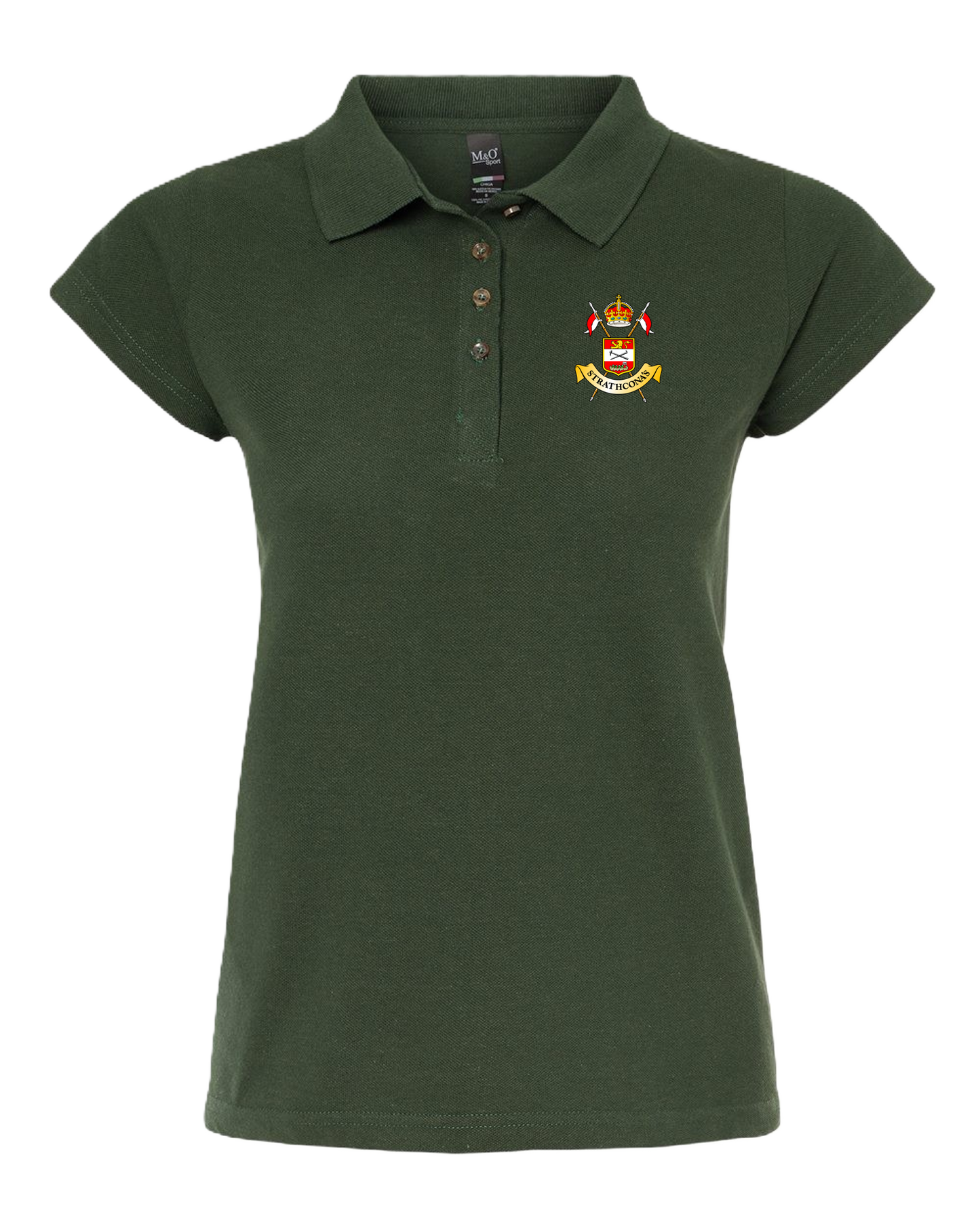 Women's Ringspun Pique Polo w/ Crossed Lances Crest (Chapter Options)