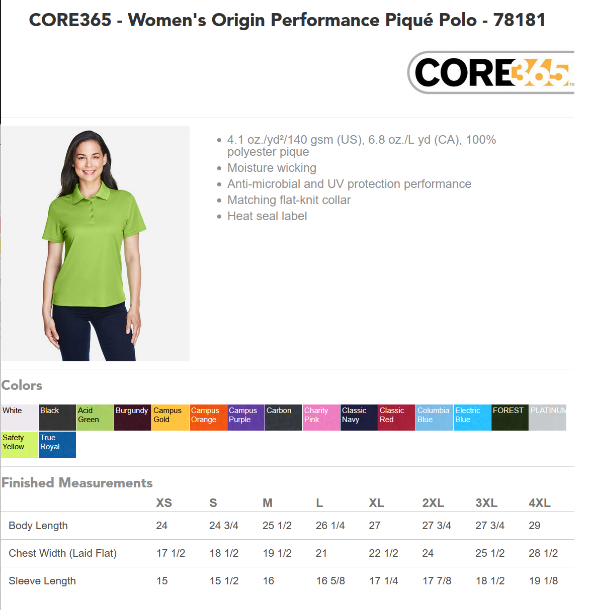 Women's Origin Performance Piqué Polo w/ Crossed Lances Crest Edmonton Chapter