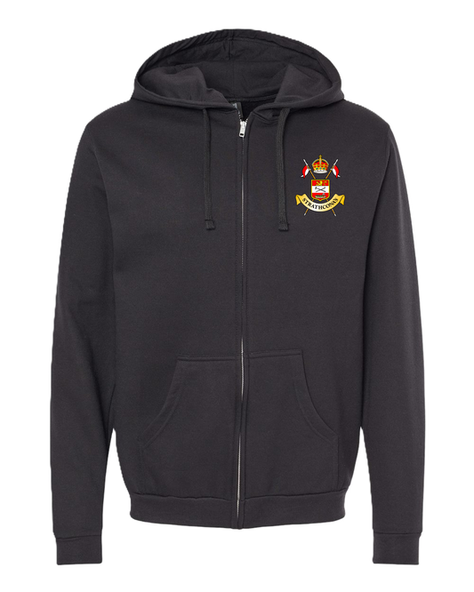 Unisex Zipper Fleece Hoodie Black w/ Crossed Lances Crest (Chapter Options)